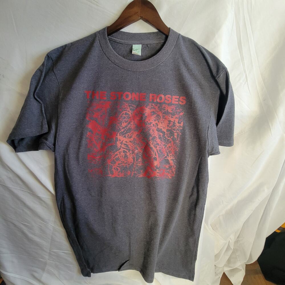 the Stone roses   band   t shirt size  mens Large Tall heather gray